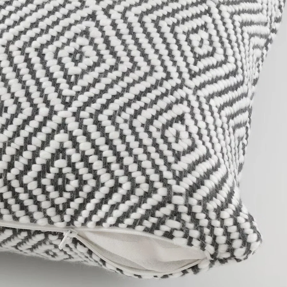 IKEA Rustic Diamond Euro Pillow Sham 26” in Black and White